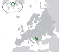 Карта, показывающая месторасположение Сербии