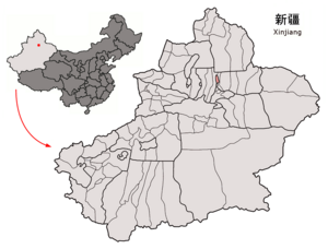 Location of Wujiaqu within Xinjiang (China) .png