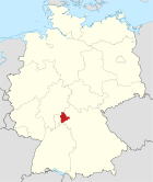 Mapa de Alemania, la posición del distrito Main-Spessart resaltada