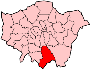 Лондонский боро Кройдон на карте