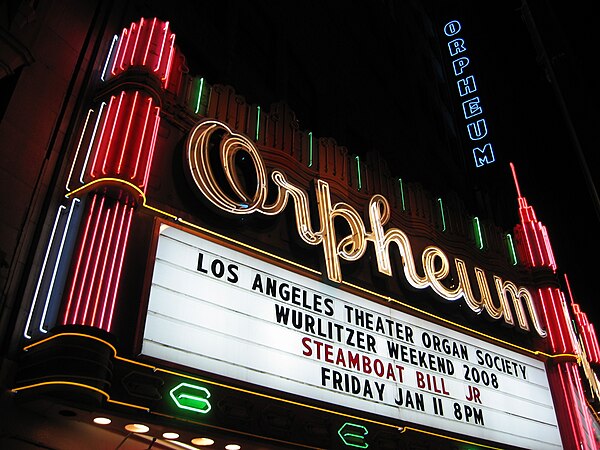 The Orpheum Theatre marquee