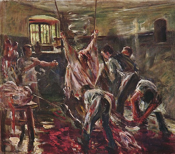 In the slaughterhouse, Lovis Corinth, 1893