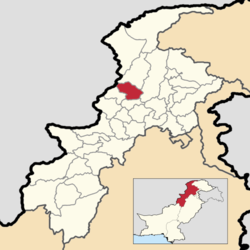 Location of Lower Dir District in Khyber Pakhtunkhwa province