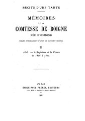 Adèle d’Osmond, Mémoires de la comtesse de Boigne, Tome II, 1921    