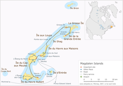 Kaart van die Magdalene-eilande