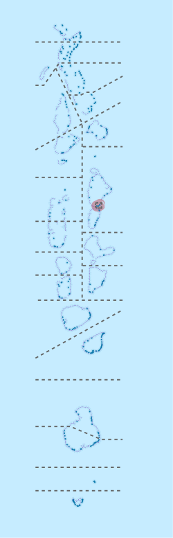 Malé Atoll highlighted in red in the Republic of Maldives