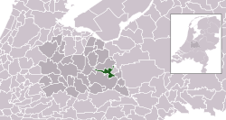 Highlighted position of Woudenberg in a municipal map of Utrecht