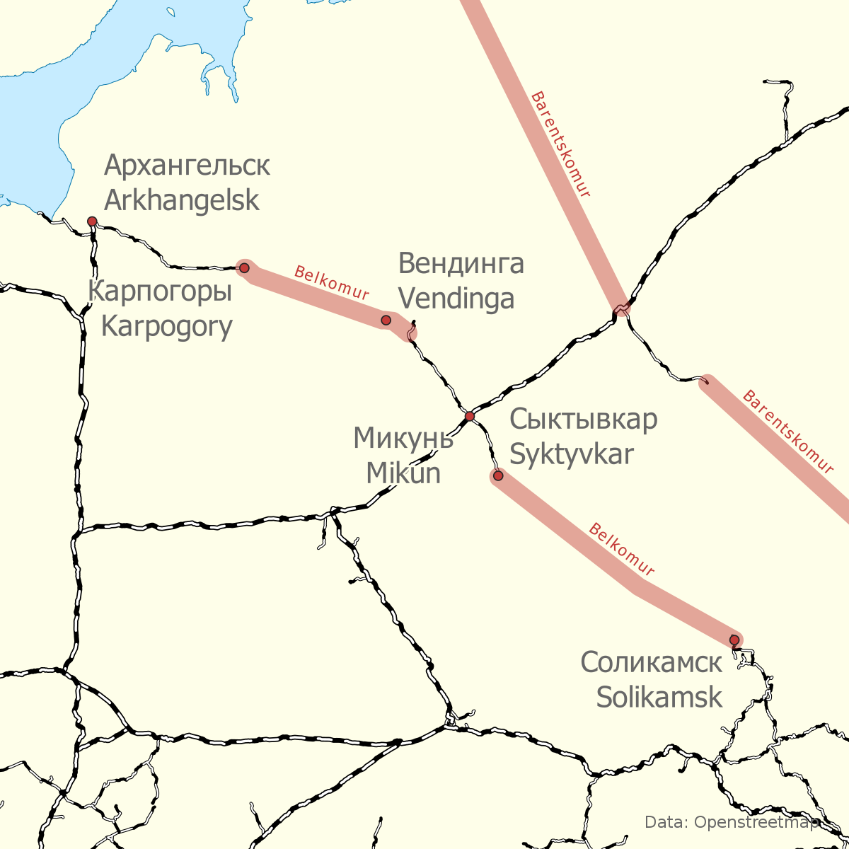 Белкомур железная дорога схема со станциями