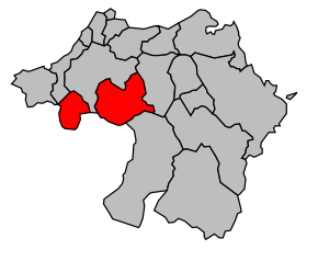 Kanton na mapě arrondissementu Bayonne