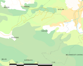 Mapa obce Ginoles