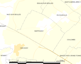 Mapa obce Martragny