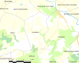 Mapa obce Chambon