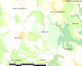 Mapa obce Nantoux