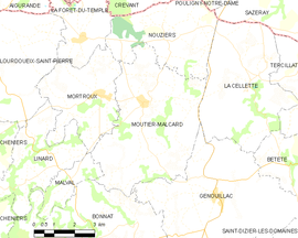 Mapa obce Moutier-Malcard