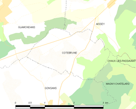 Mapa obce Côtebrune