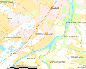 Poziția localității Portet-sur-Garonne