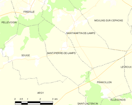 Mapa obce Saint-Pierre-de-Lamps