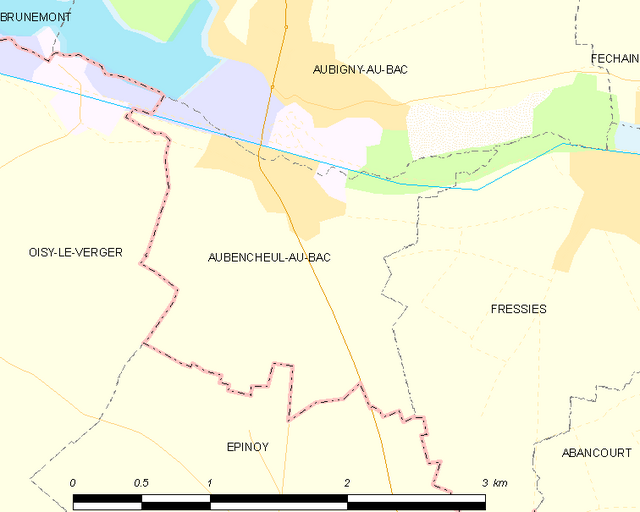 Poziția localității Aubencheul-au-Bac