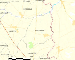 Poziția localității Houtkerque