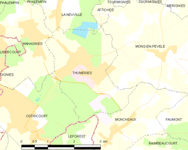 Mapa obce Thumeries