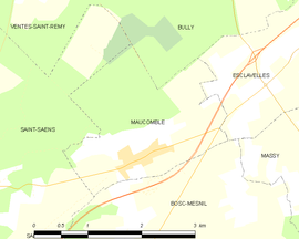 Mapa obce Maucomble