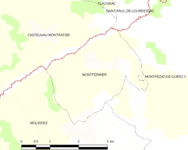 Mapa obce Montfermier