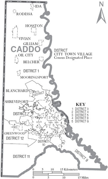 File:Map of Caddo Parish Louisiana With Municipal and District Labels.PNG