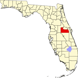 Karte von Florida mit Hervorhebung von Orange County