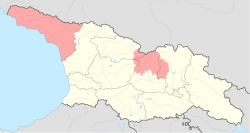 阿布哈兹和南奥塞梯在格鲁吉亚和高加索地区的位置