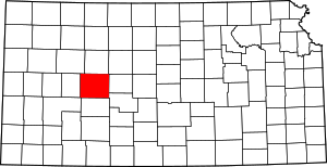 State map highlighting Ness County
