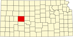Karte von Ness County innerhalb von Kansas