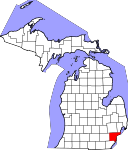 Map of Michigan highlighting Wayne County.svg