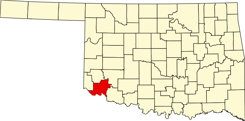 صورة:Map of Oklahoma highlighting Jackson County.svg
