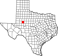 Map of Teksas highlighting Howard County
