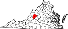 Harta e Rockbridge County në Virginia
