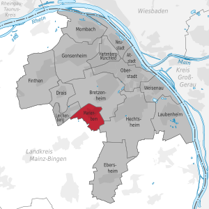 Lage von Marienborn in Mainz