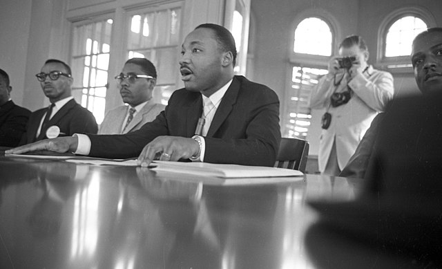 Martin Luther King Jr. attended a Students Nonviolent Coordinating Committee meeting at Shaw in April 1960