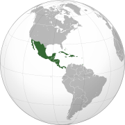 Projektion Mittelamerika inklusive Mexiko