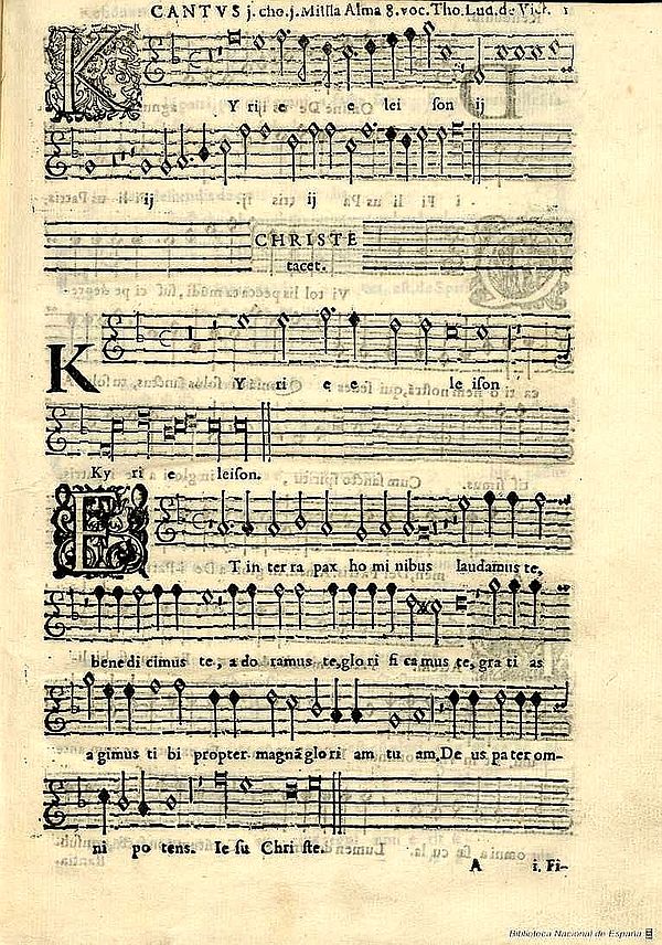 A copy of a part for Victoria's mass, Alma Redemptoris mater