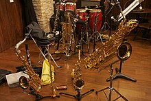 Support de saxophone portable en bois pour instruments à vent