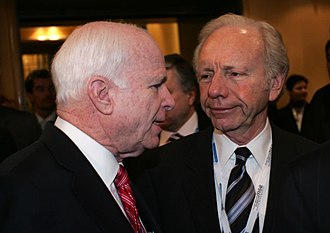 Senators McCain and Joe Lieberman at the Munich Conference on Security Policy in February 2010 Munich Security Conference 2010 - Moe025 McCain Liebermann.jpg