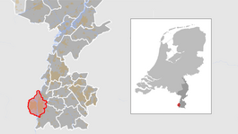 Locatie van de gemeente Maastricht (gemeentegrenzen CBS 2016)