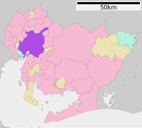 Ligging van Nagoja in die Aitsji-prefektuur