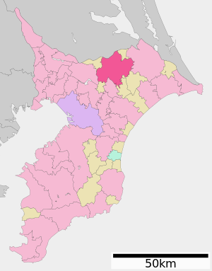 Lage Naritas in der Präfektur