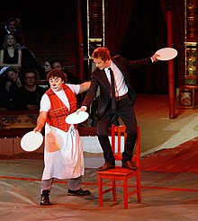 Larible with Circus Roncalli (Vienna, 2009) Nestroy 2009 (10), David Larible, Claudius von Stolzmann.jpg
