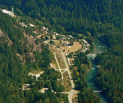 Newhalem van het nabijgelegen Trappers Peak, North Cascades National Park