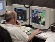 Operational meteorologist at the US Storm Prediction Center, 2006 Norman OK meteorologist.png