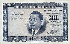 Old Equatorial Guinean 1000 pesetas banknote, 1969.jpg