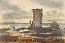 Old Windmill. Government Domain, 1836, lithograph, J.G. Austin Old Government Mill Sydney Domain 1836.jpg
