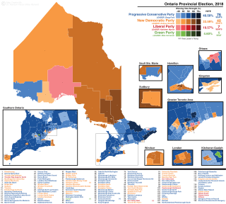 <span class="mw-page-title-main">2018 Ontario general election</span> Provincial election in Ontario, Canada